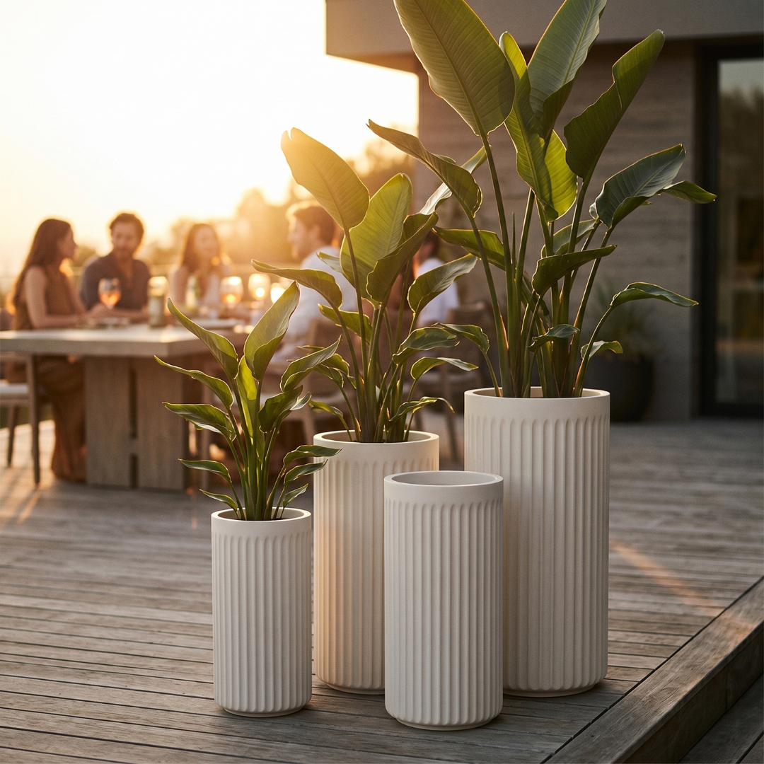 Doric Tall Planter - Natural Linen | PREORDER AUGUST