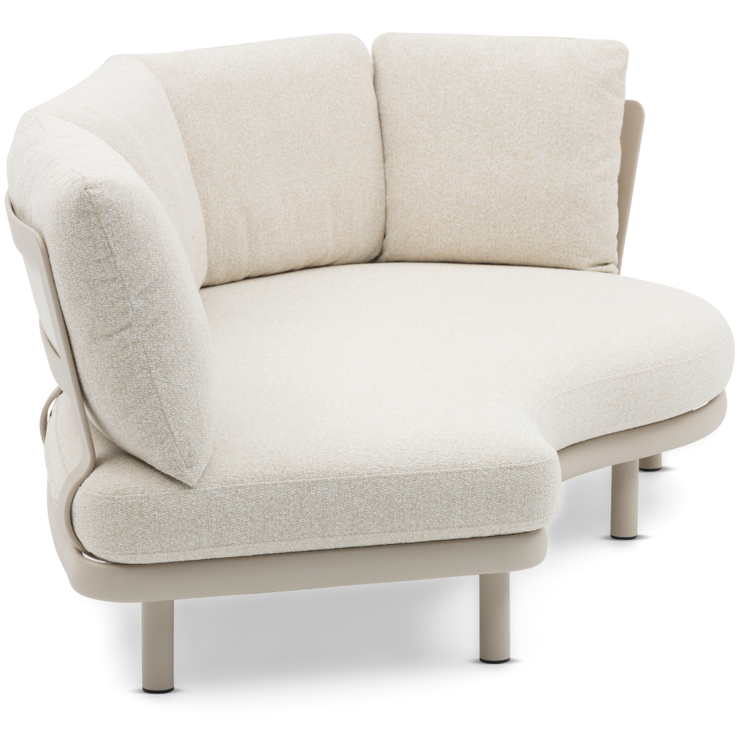 Cloud Curved 4-Seater Sofa with Armrest - Jalousie