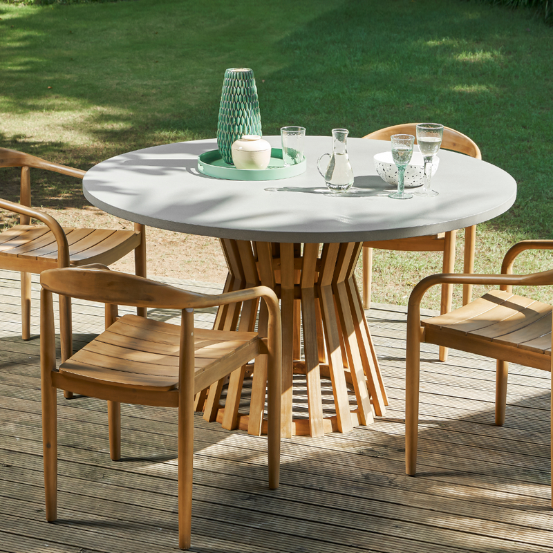 Round Concrete Look 135cm Outdoor Dining Table by MON exteriors