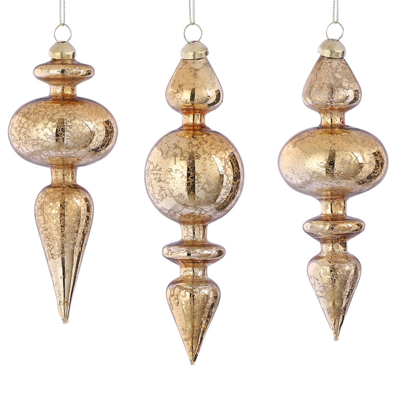Set of 3: Glass Drop Ornaments