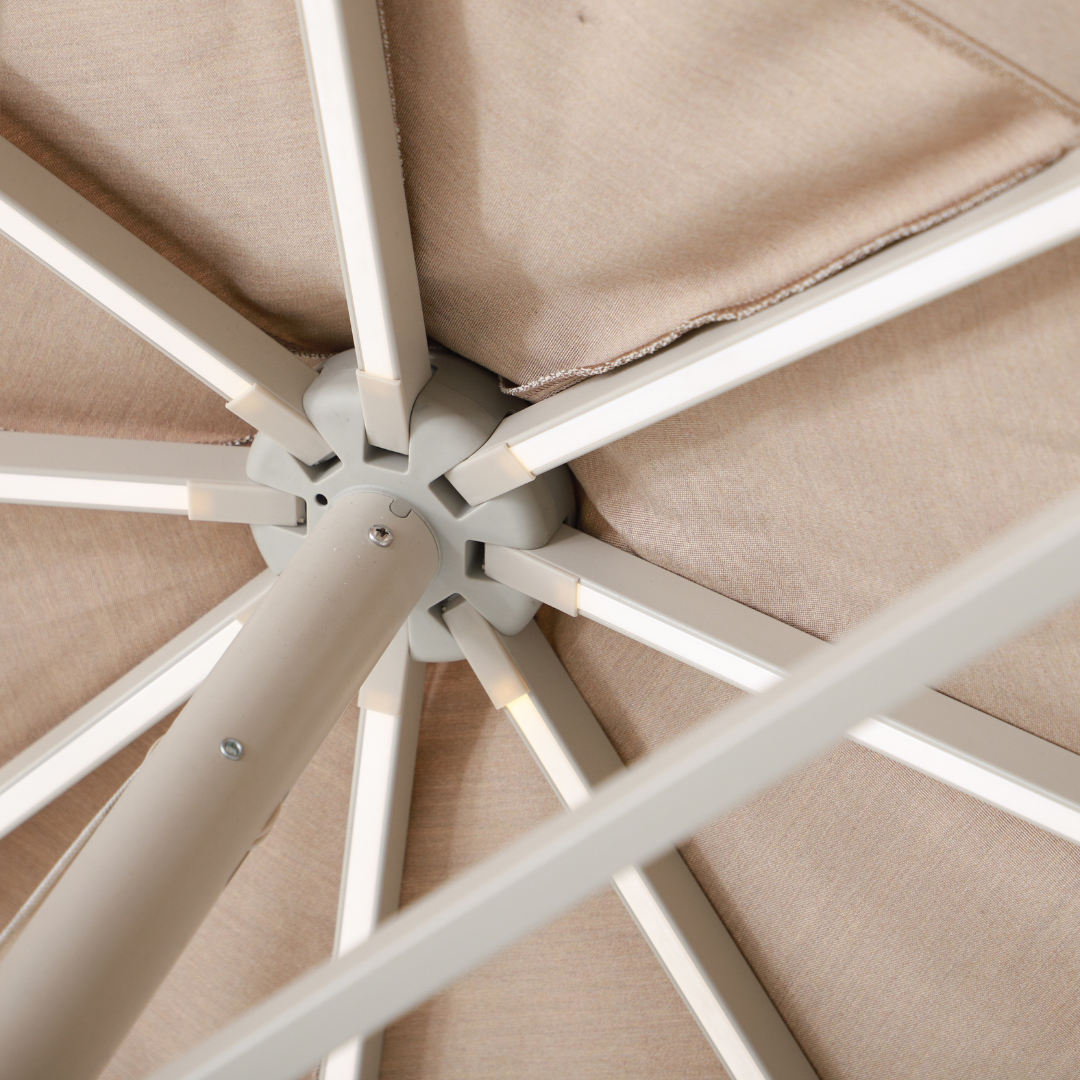 Royal Coro 3m Solar LED Umbrella Set - Taupe | PREORDER AUGUST