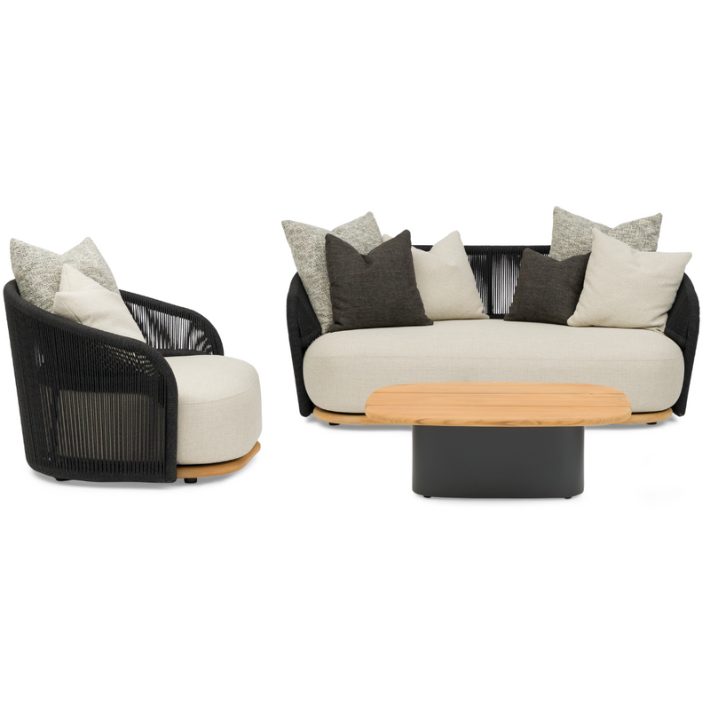 Wave 2-Seater Sofa Black
