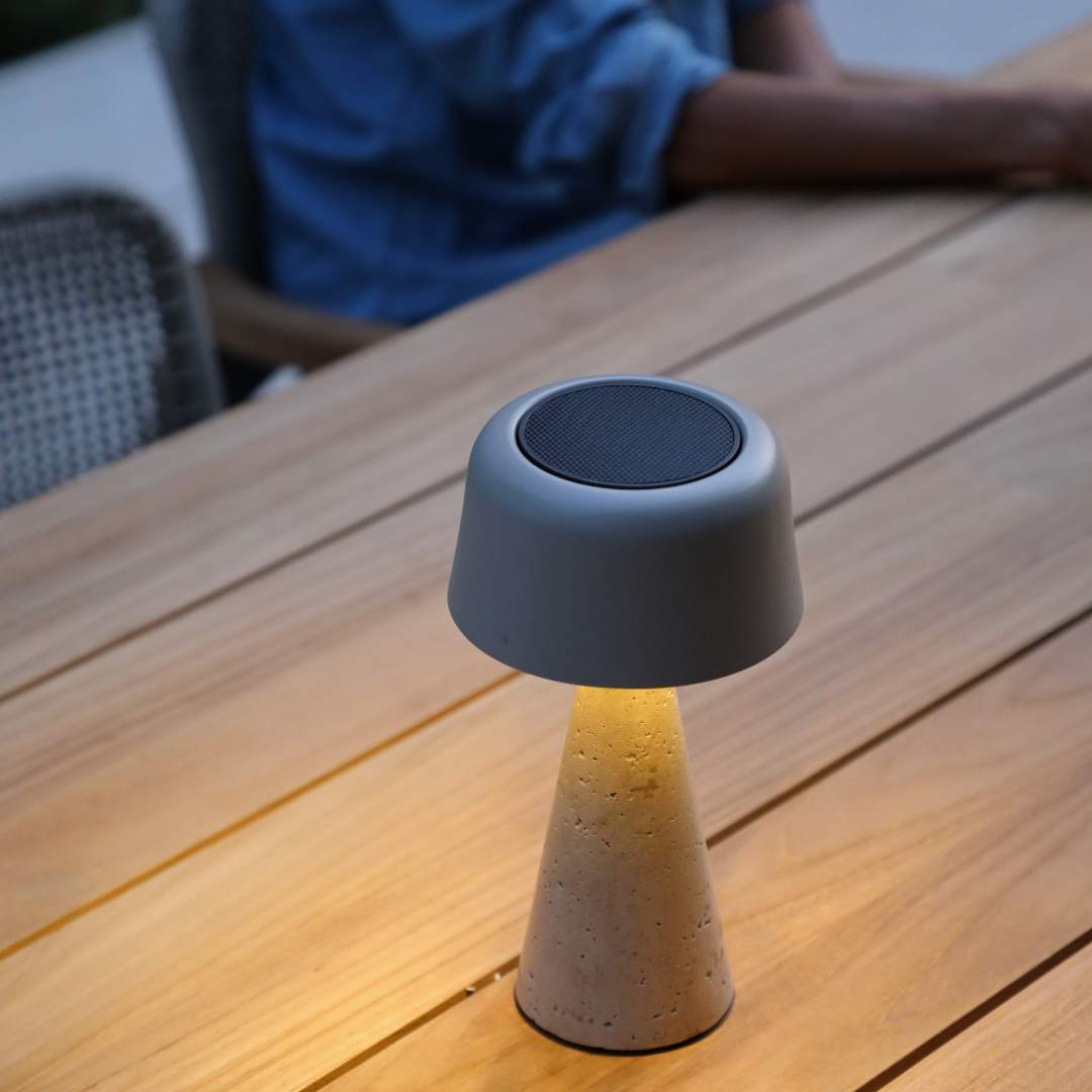 Spark Lamp - Cone Travertine 26cm