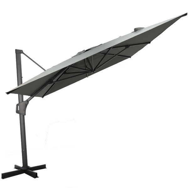 Antigua 3x4m Aluminium Umbrella - Charcoal