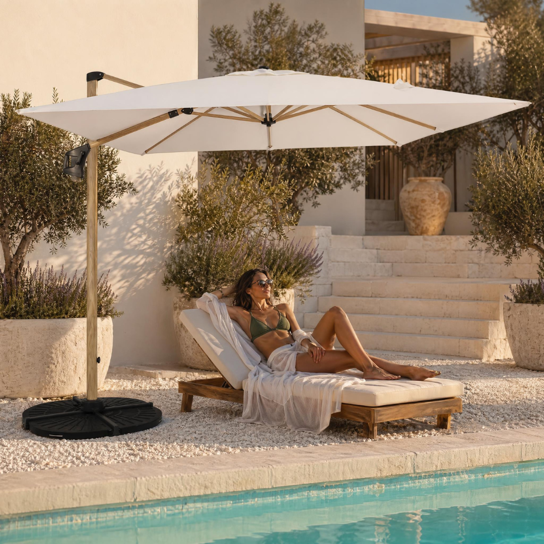 Cayman 3x3m Aluminium Umbrella - White
