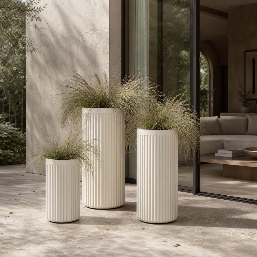 Doric Tall Planter - Natural Linen | PREORDER AUGUST