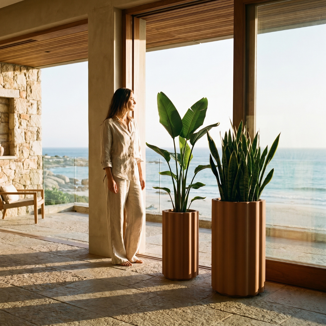 Vattra Tall Planter - Natural Toasted Nut | PREORDER AUGUST