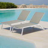 Set of 2: Cannes Sun Lounger - White