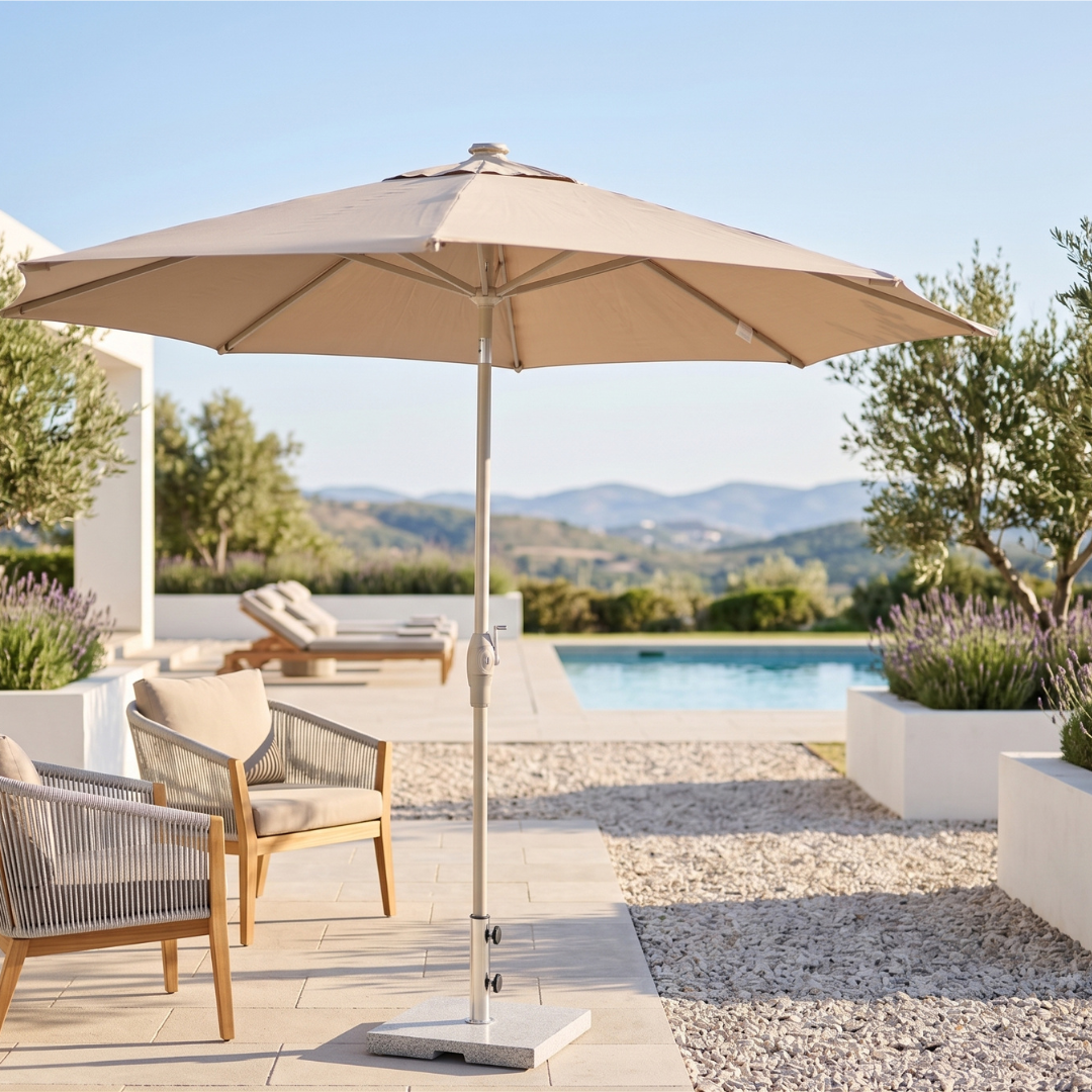 Royal Coro 3m Solar LED Umbrella Set - Taupe | PREORDER AUGUST
