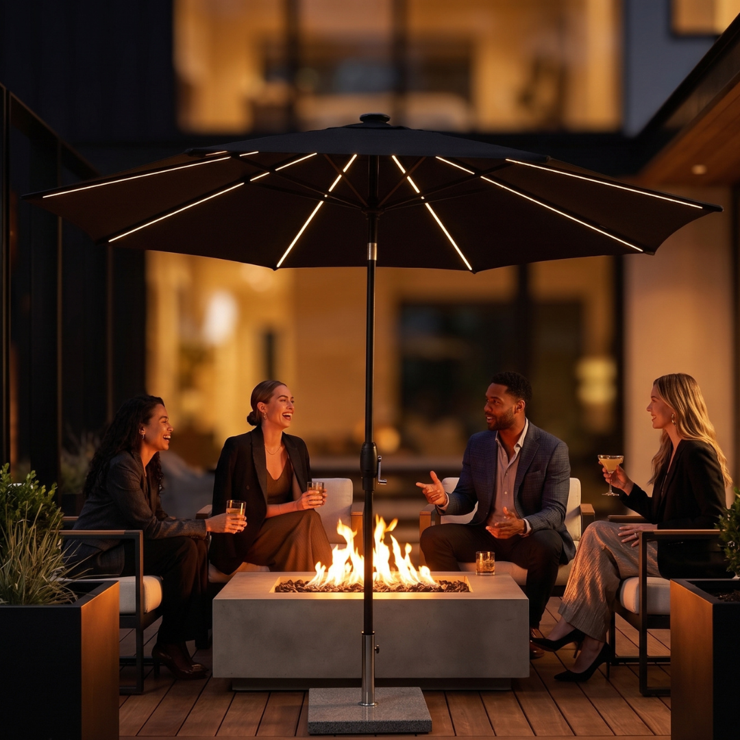 Royal Coro 3m Solar LED Umbrella Set - Anthracite | PREORDER AUGUST