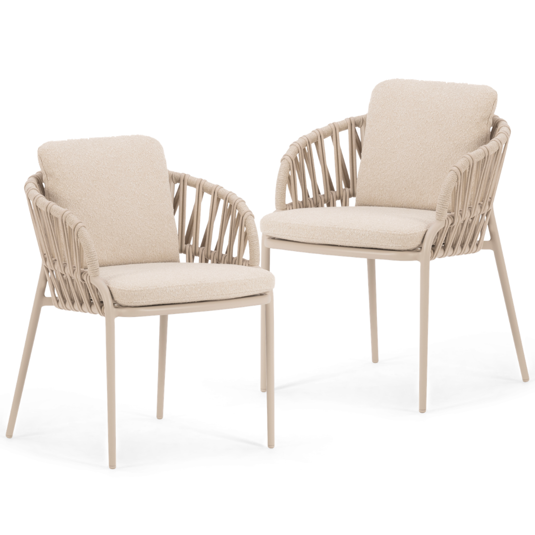 Set of 2: Noon Outdoor Dining Chairs - Mocha | PREORDER AUGUST