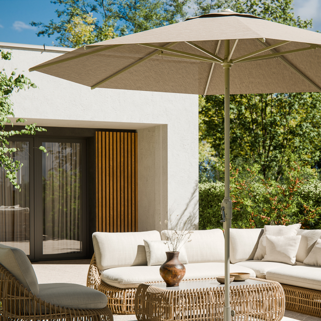 Royal Coro 3m Solar LED Umbrella Set - Taupe | PREORDER AUGUST