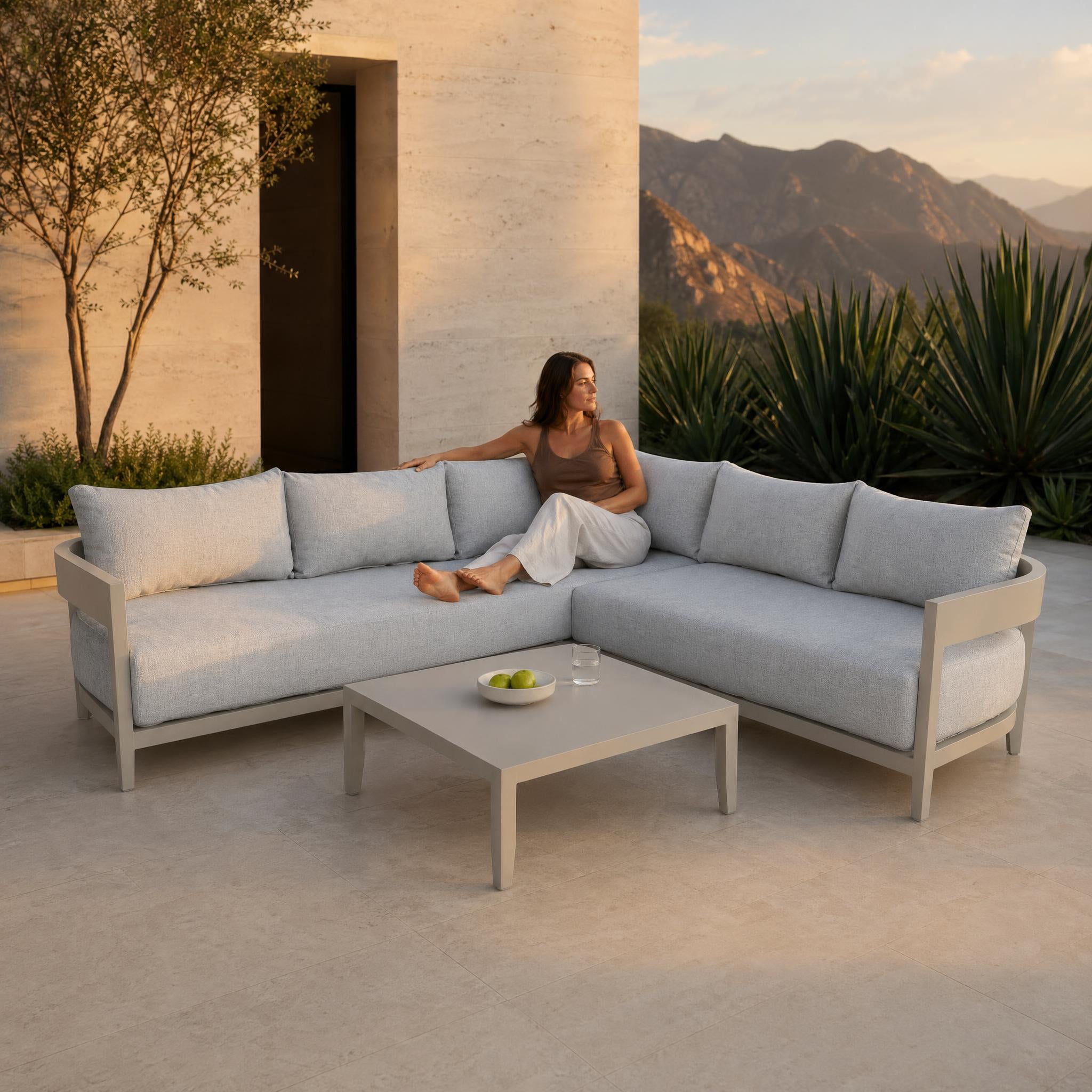 Porto Corner Sofa Set - Light