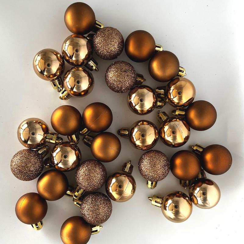 Christmas Baubles: Copper - 30 pieces