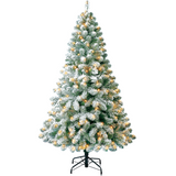 SNOWY OXFORD PINE: *PRELIT* 180CM CHRISTMAS TREE