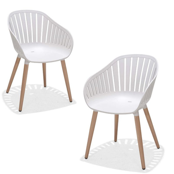 Set of 2: Nassau Dining Chairs - white