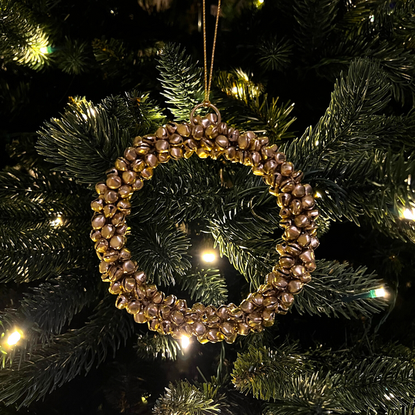 Gold Bells Wreath Tree Ornament