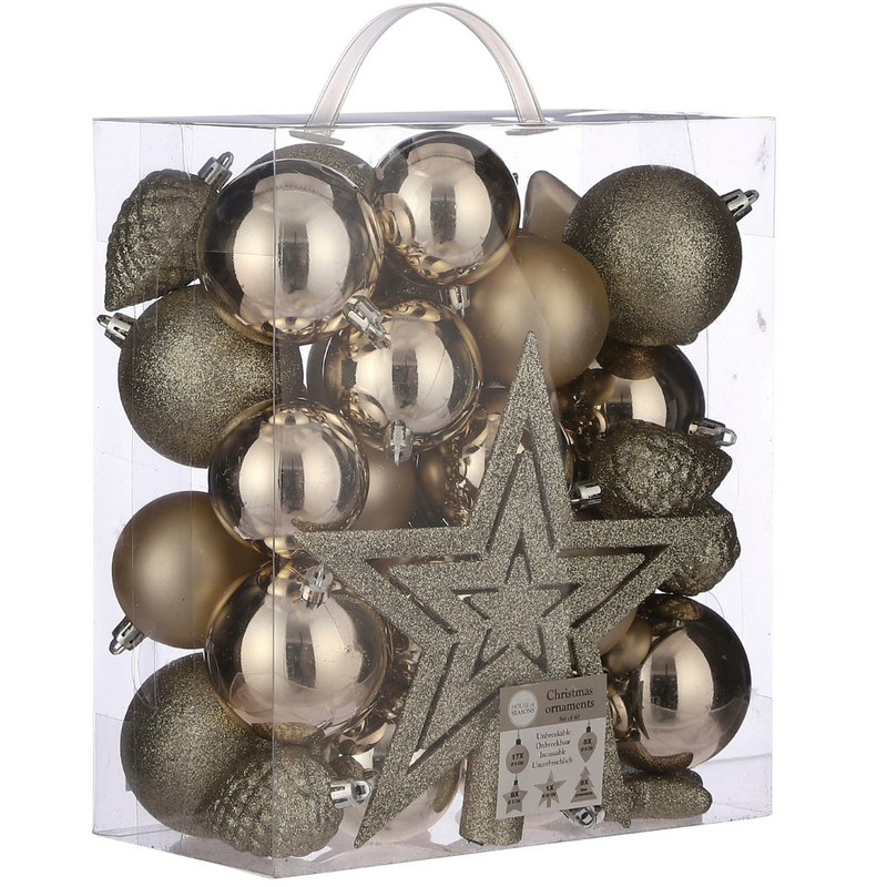 Tree Decoration Pack: Champagne - 40 pieces