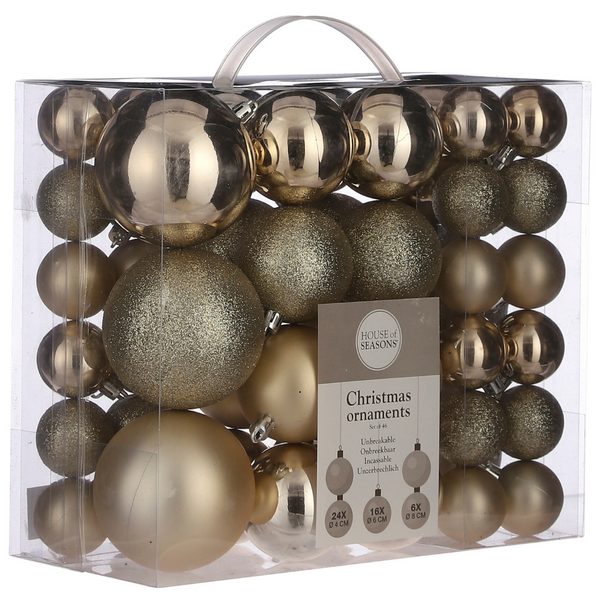 Christmas Baubles: Champagne - 46 pieces