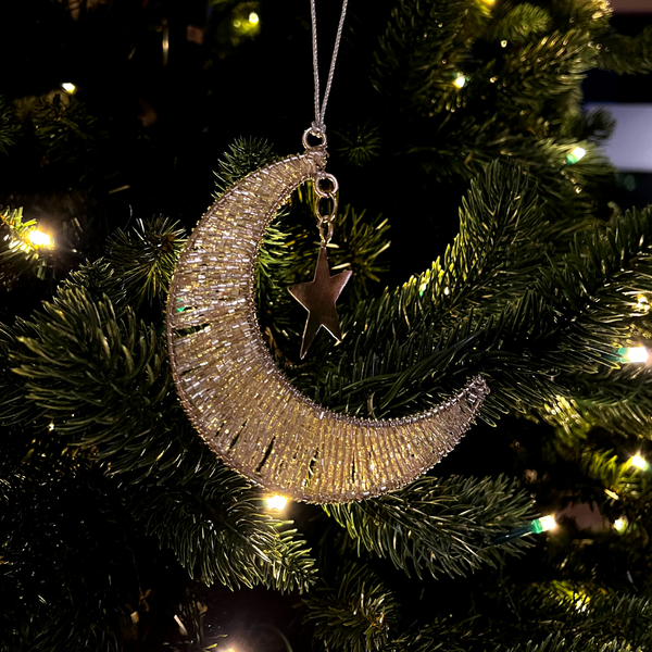 Moon + Star Christmas Tree Ornament