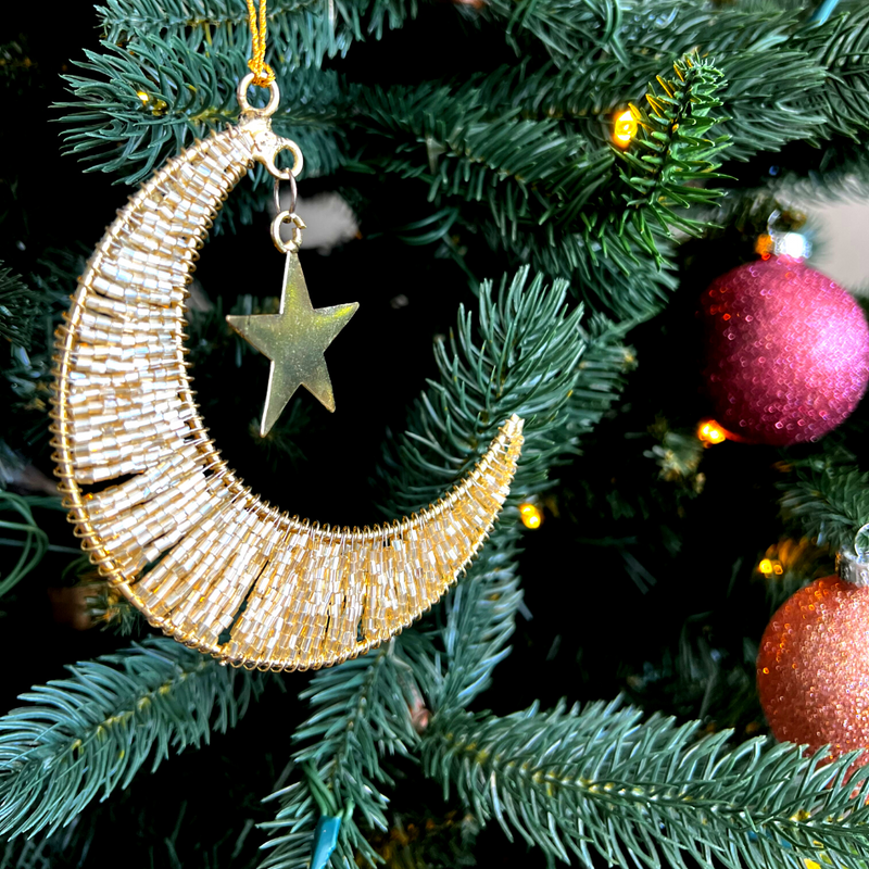 Moon + Star Christmas Tree Ornament